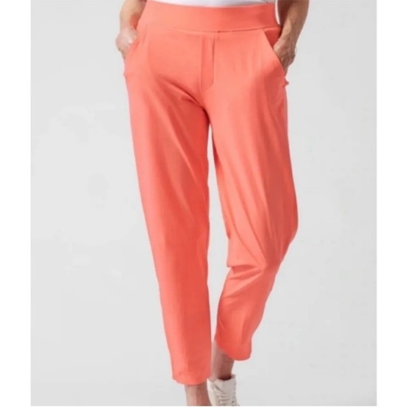 NWOT Athleta Brooklyn Ankle Pants Peach Casual Activewear Athleisure Women’s 2 - Picture 1 of 10